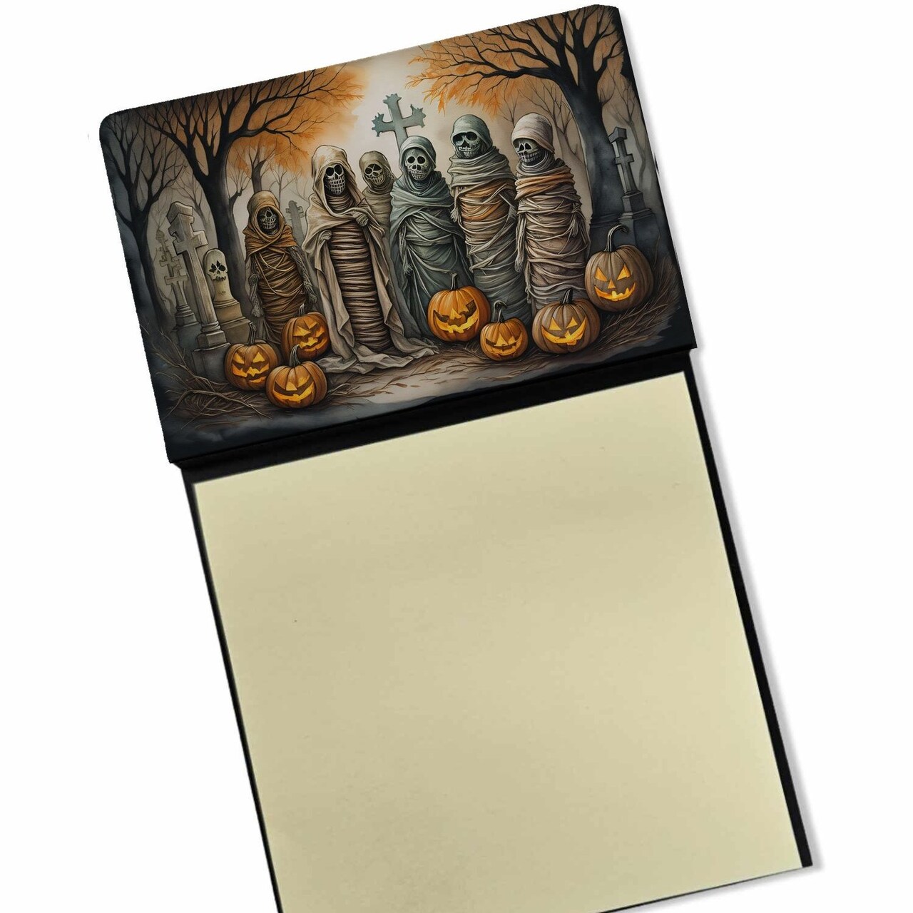 Edge Collections - 3" x 3" - Multicolor - Zombie Spooky Halloween Refillable Sticky Note Holder Dispenser - 1 Piece